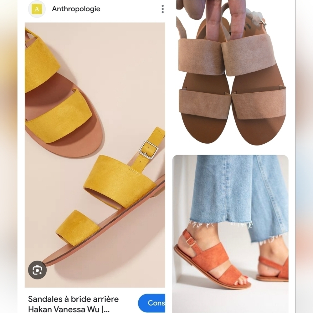 NWOT Anthropologie Leather Vanessa Wu Dusty Pink Minimalist Sandals Sz 39 Eur